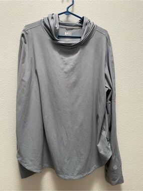 REI Sahara Sun Shirt Light Blue Hooded Pullover